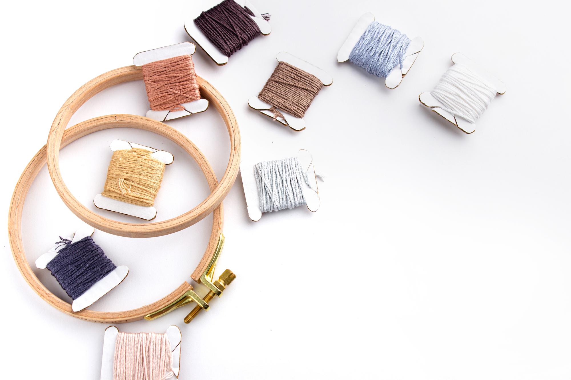 Workspace with overlapping swatches and hoops